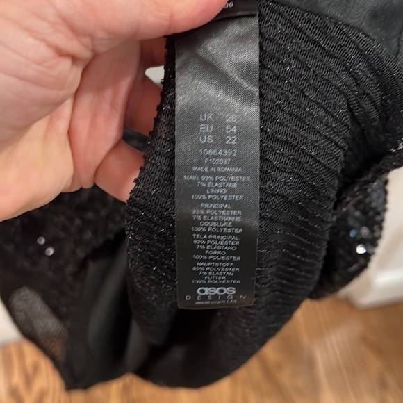 ASOS Design Curve Black Sequin Spaghetti Strap Top - Size 22 - Picture 8 of 9